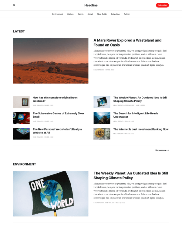 Headline Theme